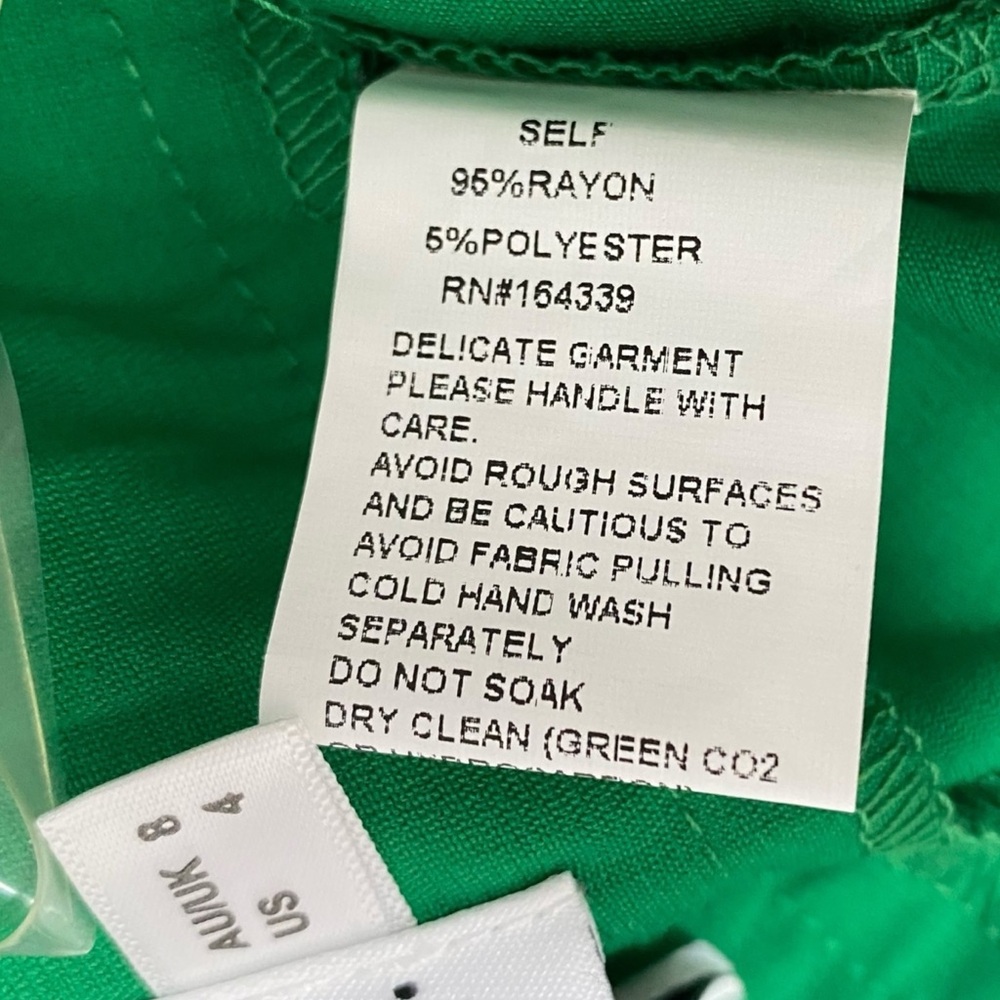 Revolve SNDYS Hills Tailored Green Wide Leg High Waist Pleat Trouser Pant Sz 4 - Picture 15 of 15